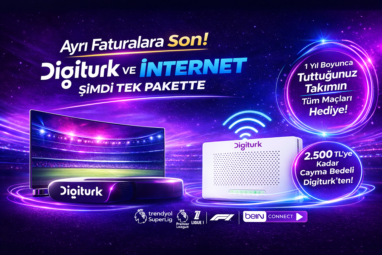 🌐 İnternet'ini Digiturk'e Taşı Taraftar Paketi 12 Ay Bedava!